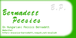 bernadett pecsics business card